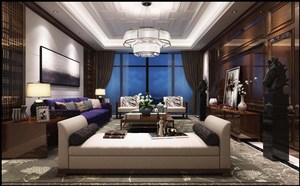 新中式风格客厅装修效果图稳重的中式情怀设计