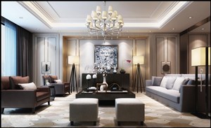 新中式风格客厅装修效果图简单素雅装饰设计