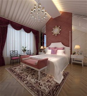 美式风格卧室装修效果图几何形状温馨浪漫设计
