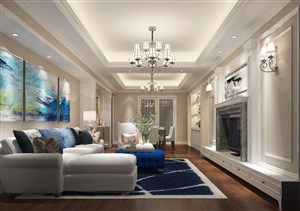 美式风格客厅装修效果图三居室独特的家居流派设计