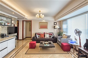 两居室现代风格客厅装修效果图小型居室搭配齐全设计