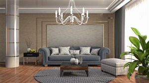 现代风格客厅装修效果图两居室灰色沙发设计