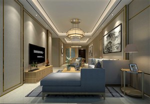 新中式风格融合时尚元素的客厅装修效果图
