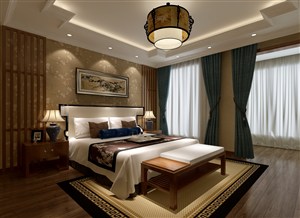 复古又兼具时尚的卧室装修效果图新中式风格设计