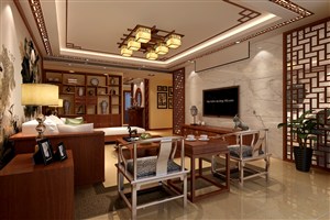 质朴实用客厅装修效果图新中式风格设计