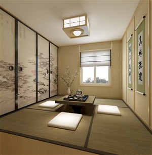 接待室装修效果图中日式风格设计