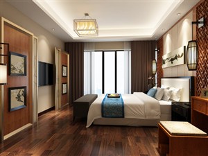 新中式风格卧室装修效果图雅致中式壁灯设计