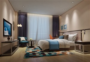 菱形彩色格子地毯装饰卧室装修效果图