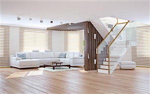 现代风格别墅客厅装修效果图白色搭配棕色装饰设计