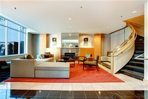 现代风格别墅客厅装修效果图橙色调鲜色装饰设计