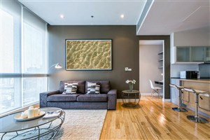 现代风格客厅装修效果图两居室原木地板装饰设计