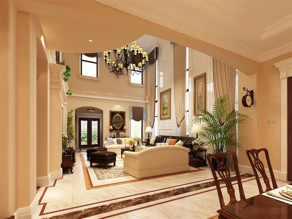 美式风格别墅客厅装修效果图独一无二美学空间设计
