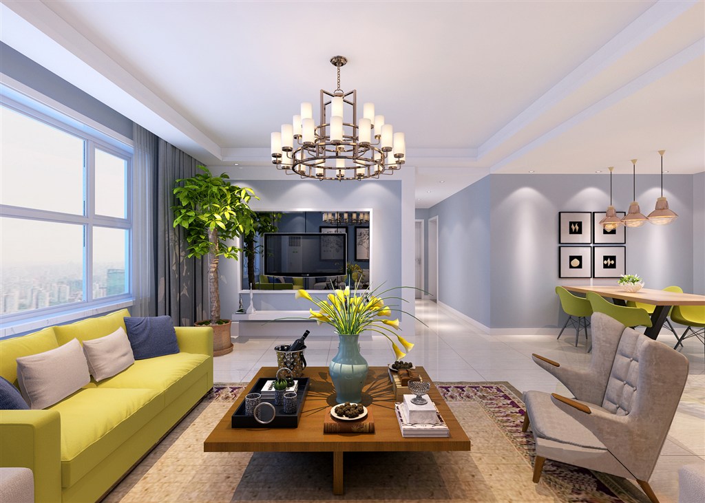 美式风格客厅装修效果图三居室解放心灵净土的设计