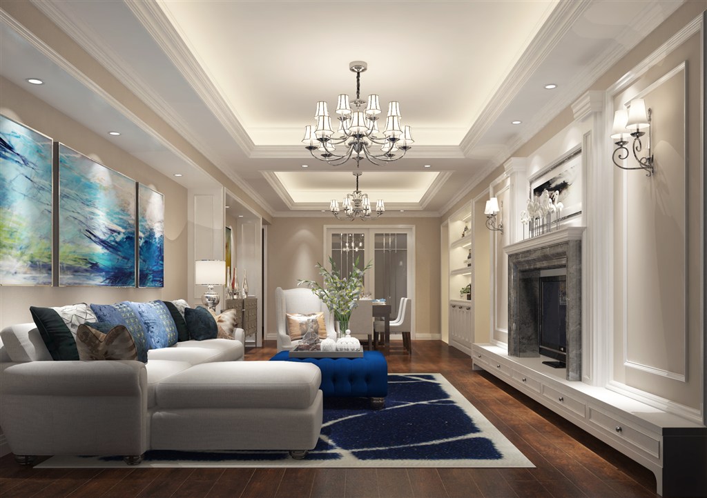 美式风格客厅装修效果图三居室独特的家居流派设计