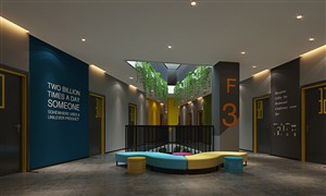 彩色沙发展厅走廊装修效果图