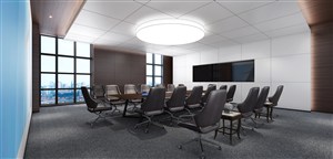 现代风格小型简约办公会议室装修效果图