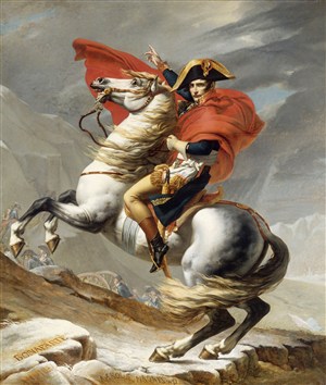 世界名画-骑马的拿破仑人物油画图片