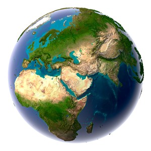地球模型亚洲非洲
