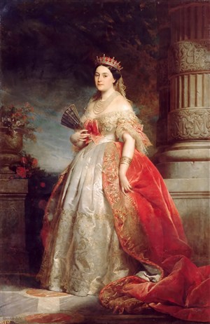 欧洲女王人物肖像油画图片-世界名画油画