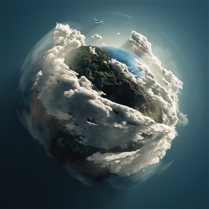 微型地球上的云