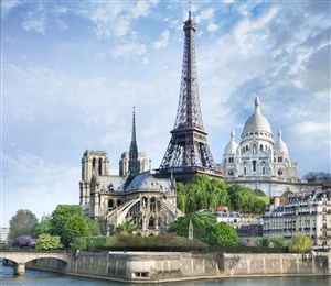 巴黎铁塔风景画