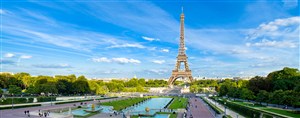 法国巴黎铁塔风景画