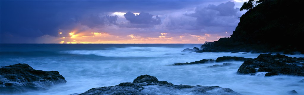 海景山崖唯美风景画