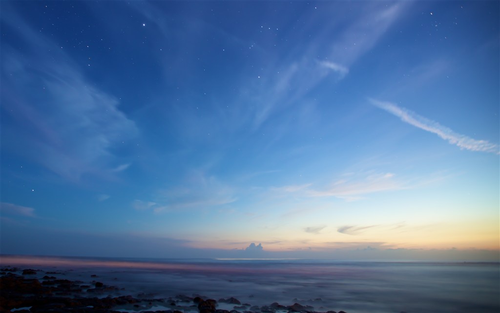 藍天海景風景畫