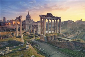 欧式罗马建筑风景画