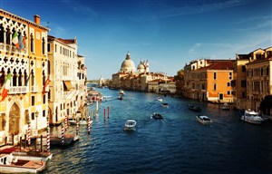 水上城市东方威尼斯风景画