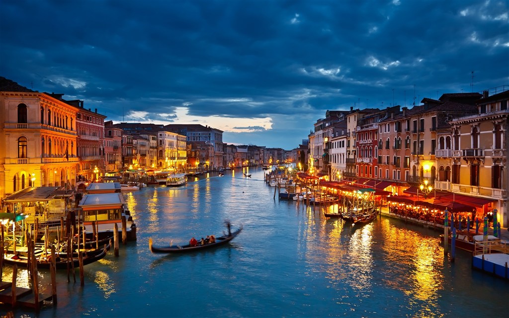 威尼斯水上城市风景画