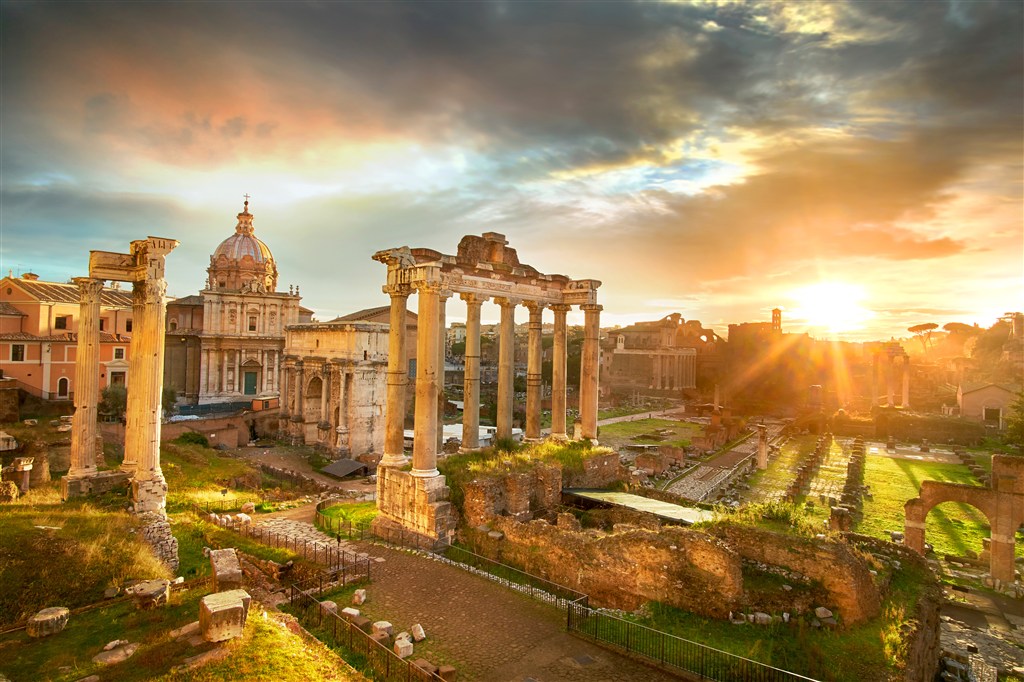 罗马柱唯美欧洲建筑风景画