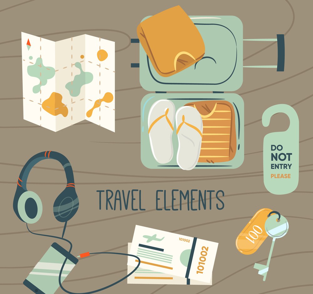 10款创意旅游物品矢量素材