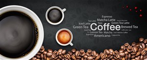 咖啡豆和咖啡饮品高清图片
