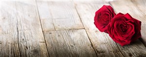 木板上的红玫瑰鲜花图片