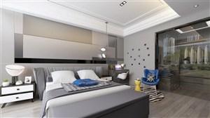现代风格卧室装修效果图黑白灰色调设计