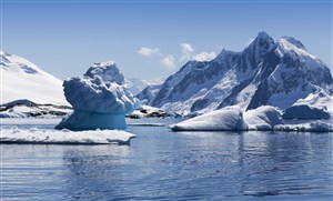 唯美高清雪山海景冰川风景图片