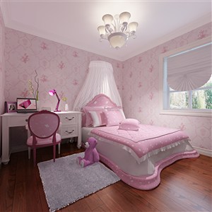粉嫩粉嫩现代风格卧室装修效果图