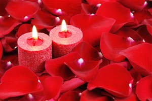 高清蜡烛玫瑰花瓣图片