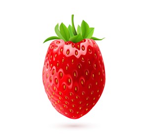 一颗鲜红可口的矢量草莓