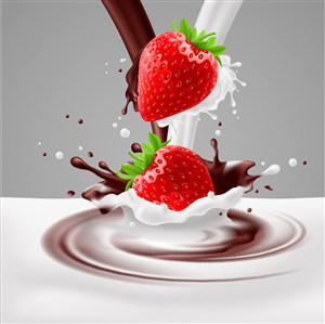 矢量草莓牛奶巧克力