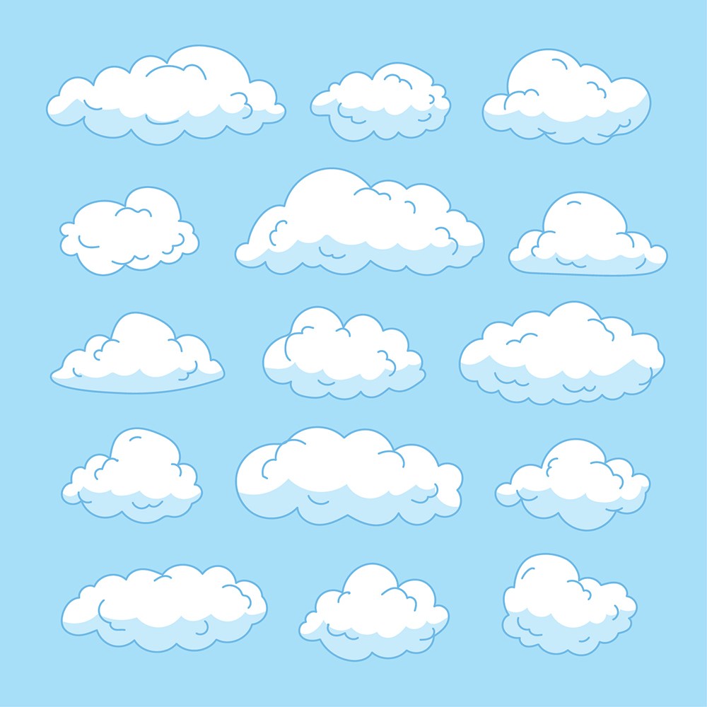 可爱卡通云朵白云矢量图片