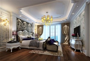 一款美学素养搭配欧式风格主卧室装修效果图