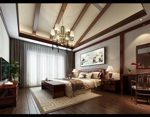 全实木家具卧室装修效果图新中式风格设计