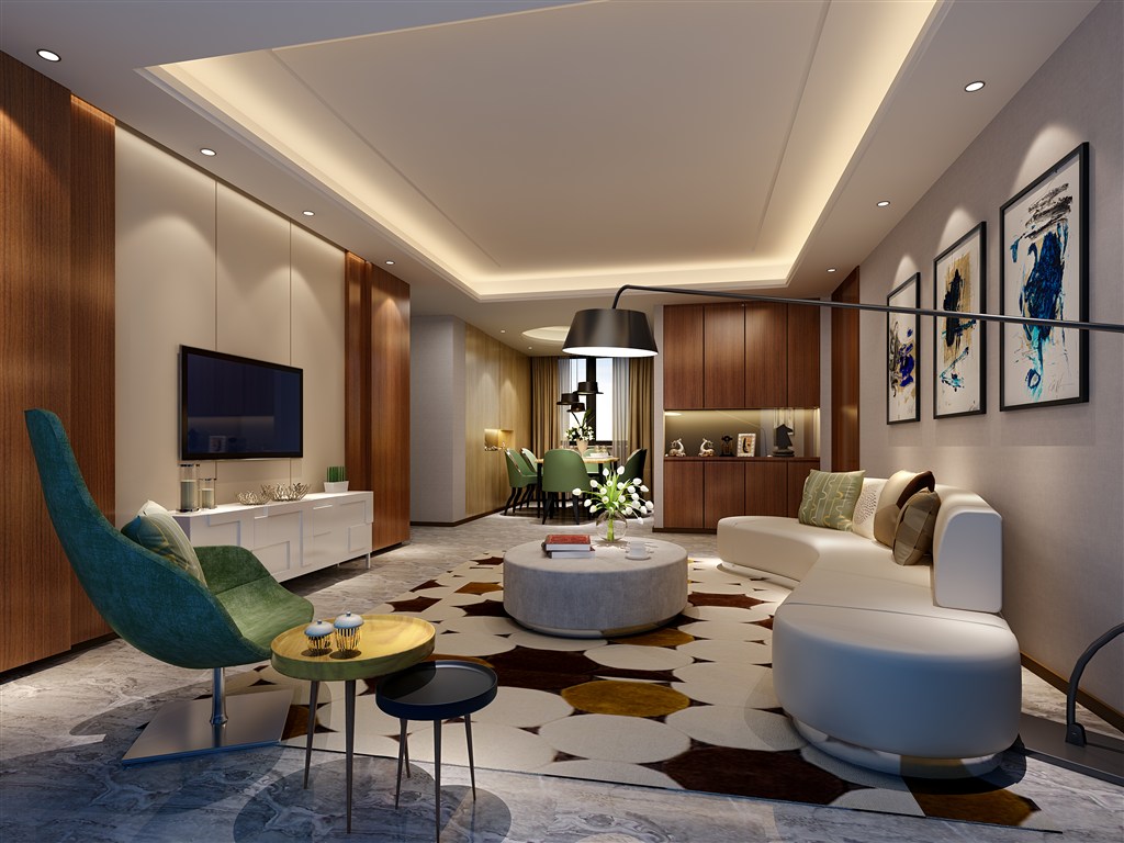 现代风格简易沙发装饰客厅装修效果图