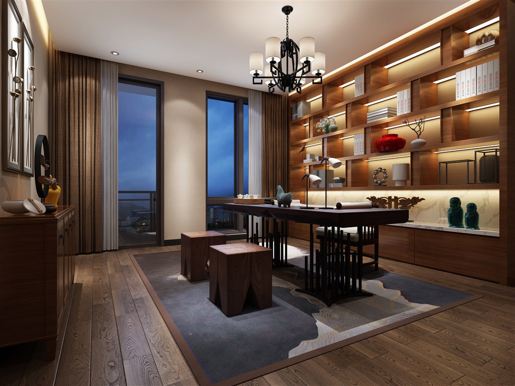 美式客厅暗黑风 - 效果图交流区-建E室内设计网