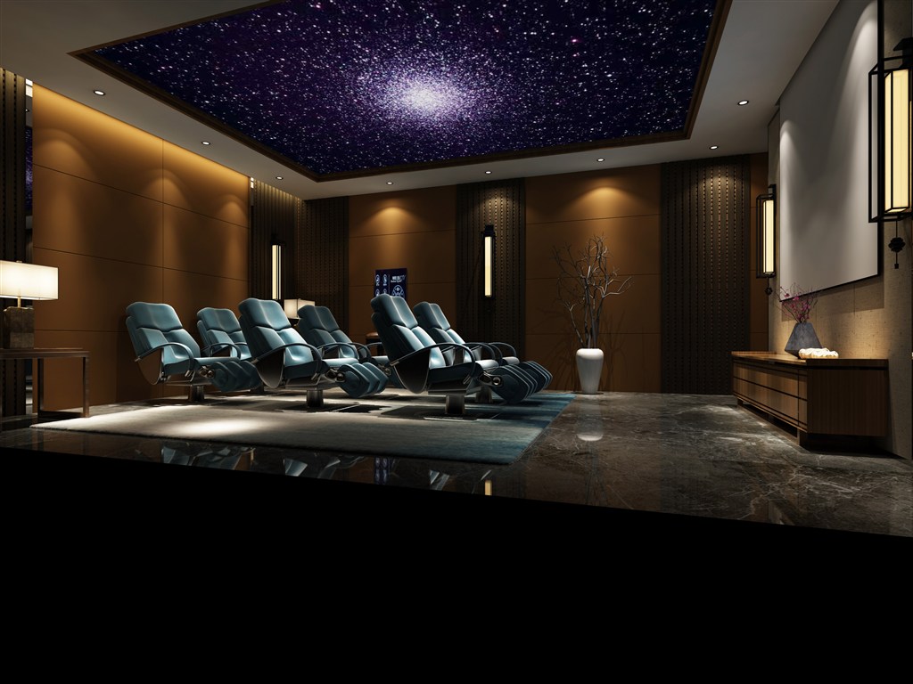 星空吊顶现代风格家庭式电影院装修效果图