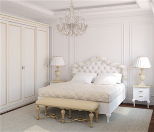 欧式白色卧室装修效果高清图片
