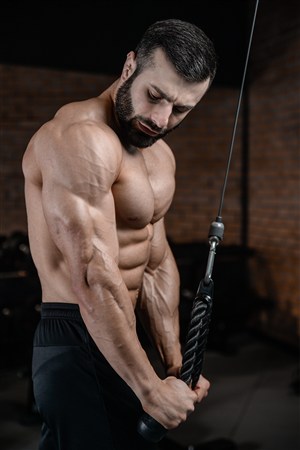 臂部肌肉男人图片肌肉男健身健美