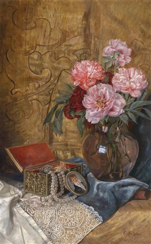 珠宝首饰花卉油画图片